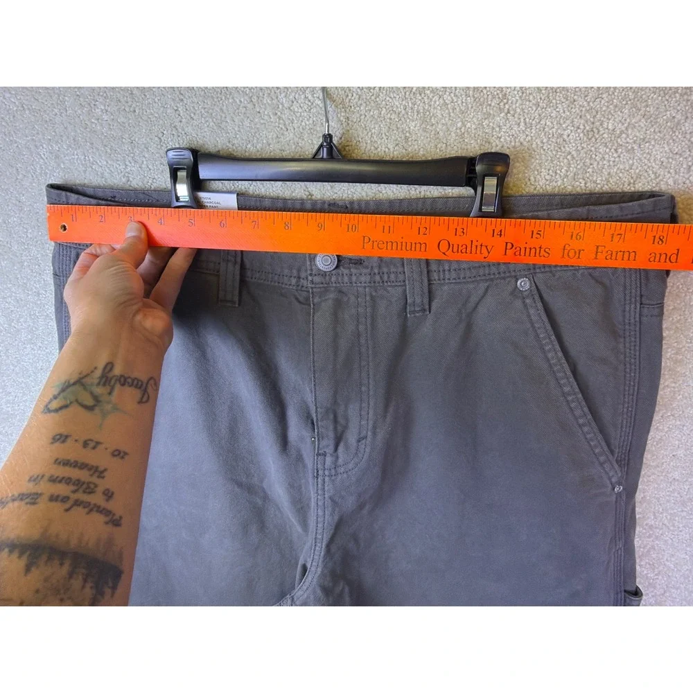 Aeropostale Carpenter Pant Mens Large Gray Cotton Canvas Utility Workwear NEW